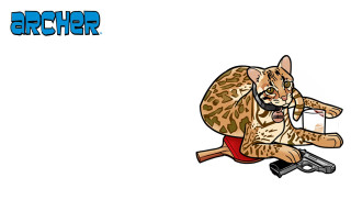 Cat sitting gun glass water - an illustration free wallpaper