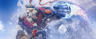 Cartoon character snowball dog holding - splash art free wallpaper