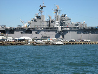 Large ship docked pier boats - medium free wallpaper