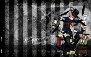 Anime characters black white striped - striped free wallpaper