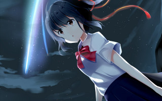 Girl bow tie space background - a space background free wallpaper for desktop