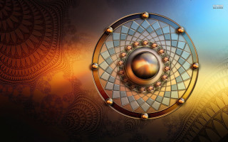 Gold blue yellow brown illusion - sacred free wallpaper