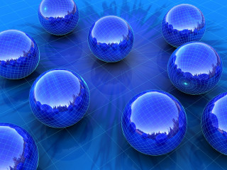 Blue balls city reflection blue - blue ball free wallpaper