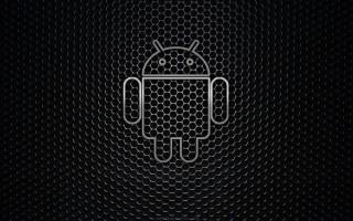 Black background white outline robot - a stipple free wallpaper