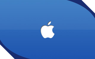 Apple logo blue white typographic - an apple logo free wallpaper for desktop