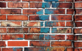 Brick wall red blue pattern - saturated free wallpaper