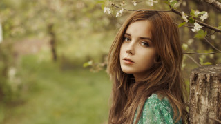 Woman tree flowers green shirt - eszter mattioni free wallpaper for desktop