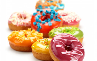 Doughnuts toppings white surface background - bouchta el hayani free wallpaper