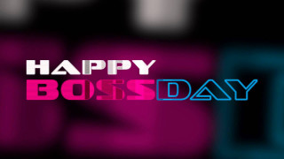 Happy boss day neon blue - a neon background free wallpaper