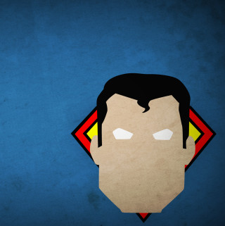 Paper cutout man face superman - heroic free wallpaper for tablet
