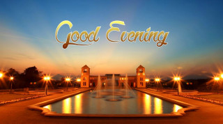 Fountain clock tower good evening - evening free wallpaper