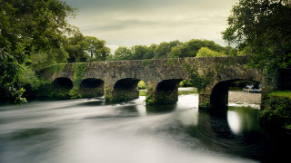 Stone bridge river man bench - anne rigney free wallpaper for desktop