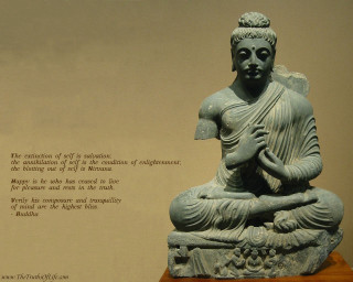 Buddha statue wooden table quote - a wooden table free wallpaper