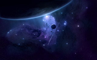 Space scene distant object foreground - a space scene free wallpaper