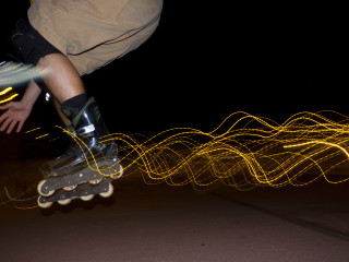 Man skateboard night long exposure - fabien charuau free wallpaper