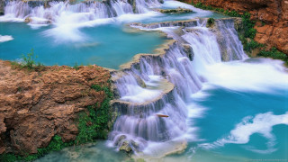 Waterfall bird flying river blue - andrew law free wallpaper for desktop