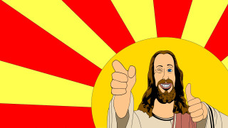 Man beard thumbs up sun - a thumb free wallpaper