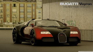Bugatti veyron parked building graffiti - graffiti free wallpaper for desktop