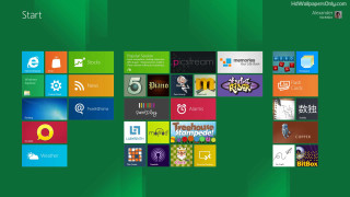 Green white wall windows8 logo - screenshot free wallpaper