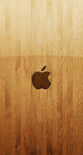 Wooden surface apple logo letterism - a wooden surface free wallpaper for mobile