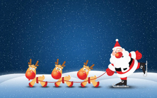 Santa claus sleigh reindeers snow 3 - a sleigh free wallpaper