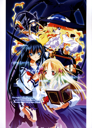 Anime characters book witch group - the other side of the image free wallpaper