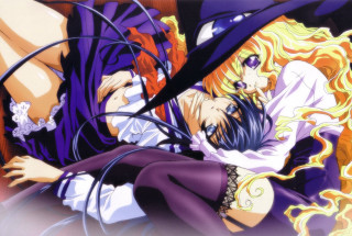 Anime couple bed together relaxing - a purple dress free wallpaper for desktop