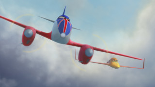 Cartoon airplane cloudy sky yellow - a cartoon airplane free wallpaper