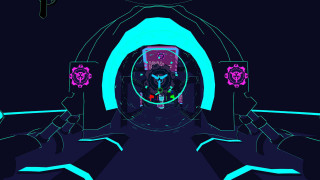 Futuristic tunnel clock neon light - bedwyr williams free wallpaper