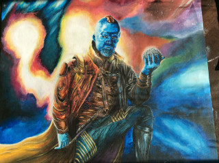 Man chair holding ball blue - a ball free wallpaper