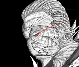 Man red eye black background 2 - a red eye free wallpaper for desktop