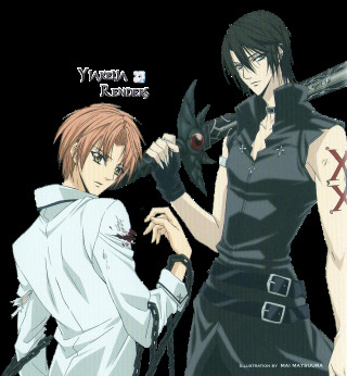 Anime characters swords knives duel - a knife free wallpaper for tablet