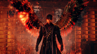 Man wings room fire flames - a door free wallpaper