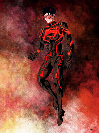 Man red black suit running 2 - suit free wallpaper for mobile