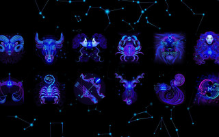 Zodiac signs blue lights stars - line free wallpaper
