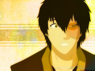 Man black hair tie yellow - a white stripe free wallpaper