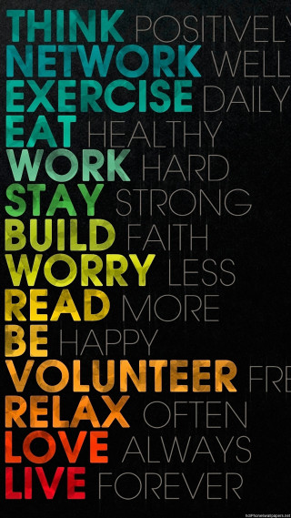 Colorful words poster shapes design - figurativism free wallpaper for mobile