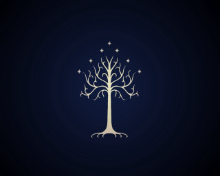 White tree stars blue background - lord of the rings free wallpaper for desktop