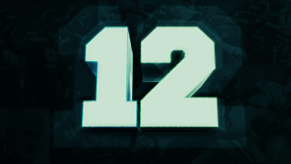 Twelve green background black background - white number free wallpaper