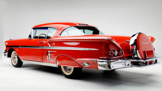 Red classic car white background - a red classic car free wallpaper