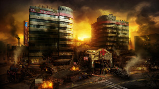 City fire smoke architecture postapocalyptic - apocalyptic free wallpaper for desktop