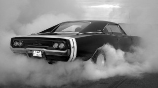 Black white car smoke exhaust 2 - photo of a car free wallpaper