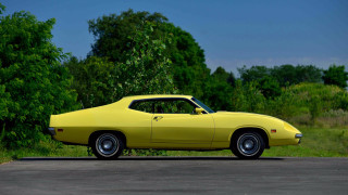Yellow car parked road trees - 1 9 7 0 s free wallpaper