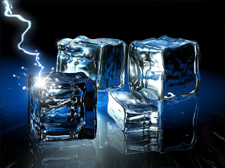 Ice cubes lightning bolt black - a blue border free wallpaper for desktop