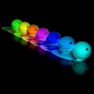 Bowling balls lit dark reflection - precisionism free wallpaper for tablet