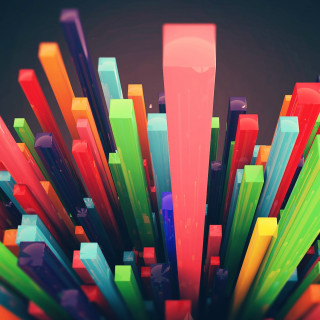 Colorful abstract building red arrow - octane renderer free wallpaper for tablet
