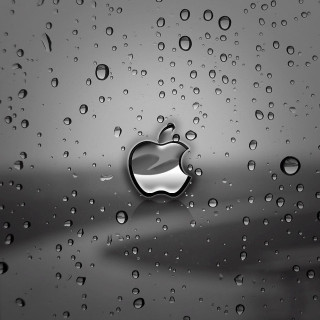 Apple rain water bubbles monochrome - free technology wallpaper for tablet