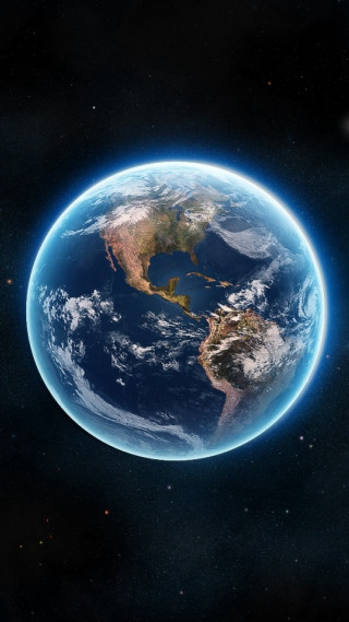 Earth space view blue glow - a view of the earth free wallpaper for mobile