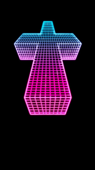 Neon cross black background pink - free neon wallpaper