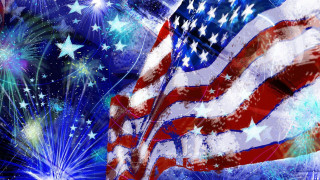 Flag fireworks sky stars smoke - americo makk free wallpaper